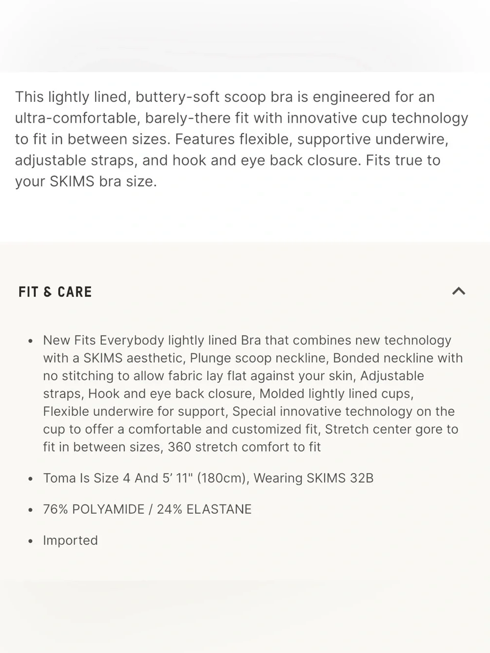 Skims Fits Everybody Plunge Bra, 40B - Picture 5 of 6